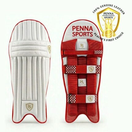 White & Red Cricket Leg Pad Pro Style Protection